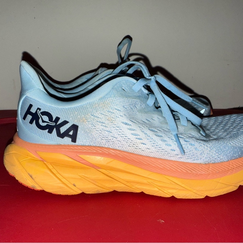 Hoka Blue and Orange Running Shoes